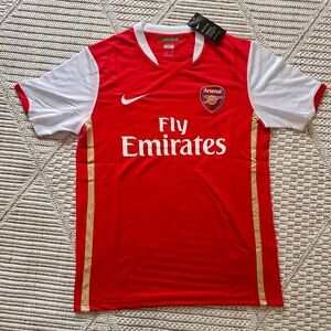 Nike Red & White Arsenal Fly Emirates Soccer Jersey